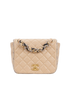 Half Moon Tweed Edge Flap Bag, front view